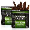 Wicked Cutz Volcanic Jalapeo Spicy Beef Jerky, 27g Protein Per Serving, Tender & Easy to Chew Alternative to Beef Sticks, USA Made High Protein Carnivore Snacks (2 Bags) view 1