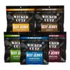 Wicked Cutz Beef Jerky Variety Pack | 5 Flavors Up to 36g Protein Per Bag | Tender, Easy to Chew, USA Made, High Protein Carnivore Snacks | Valentines Day Gifts for Men (5 Bags) view 3