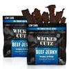 Wicked Cutz Original Peppered Beef Jerky, 36g Protein Per Bag, Tender & Easy to Chew Alternative to Beef Sticks, USA Made High Protein Carnivore Snacks (2 Bags) view 1