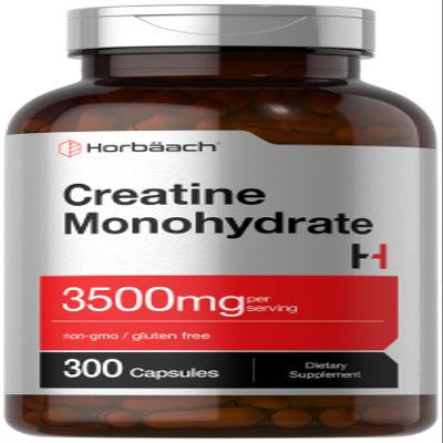 Horbach Creatine Monohydrate Capsules | 3500mg | 300 Count | Non-GMO and Gluten Free Supplement