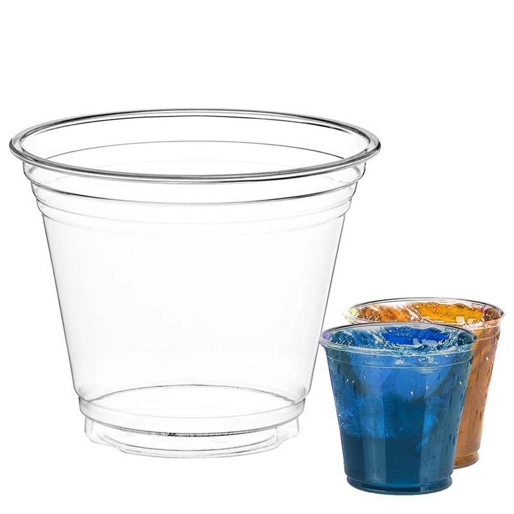 Concession Essentials 9oz Plastic Squat Tumbler Cups- Pack of 50ct