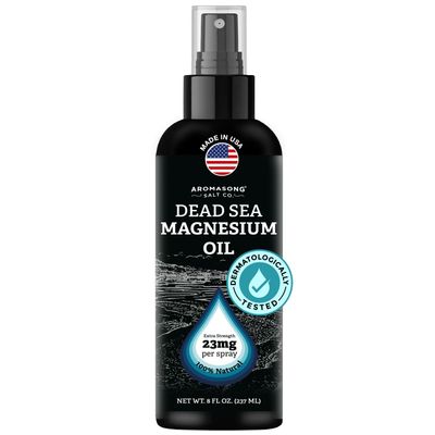 Aromasong Magnesium Spray - Extra Strength (23mg in Each Spritz) 8 Oz, Natural and Pure Magnesium Oil Spray - Made in The USA - for Leg Discomfort and Promotes a Calm Sleep