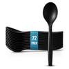 10" Black Plastic Serving Spoons for Buffet, Bulk 72 Count, Heavy Duty Disposable Spoon, Large Plastic Serving Utensils for Catering Supplies, Events, Party, Weddings & More - C&S Event Supply Co. view 1