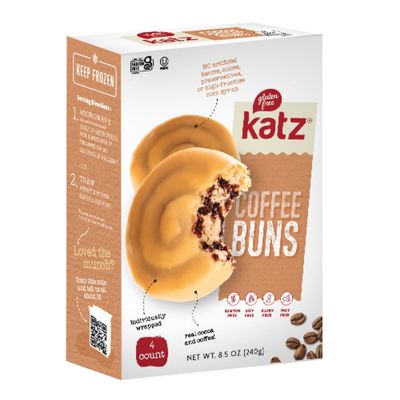 Katz Gluten Free Coffee Buns. Individually Wrapped Free of Dairy, Tree Nut, Peanut, and Soy. 8.5oz (1Pk)