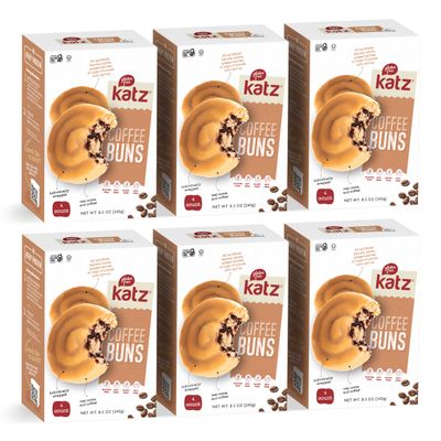 Katz Gluten Free Coffee Buns, Tree Nut Free, Peanut Free. Dairy Free. Soy Free. 4 Individually Wrapped coffee Buns 8.5 oz (Pack of 6)