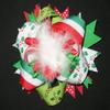 "HOLLY & STRIPES" Fur Christmas Hairbow Alligator Clips Girls Ribbon Bows view 1