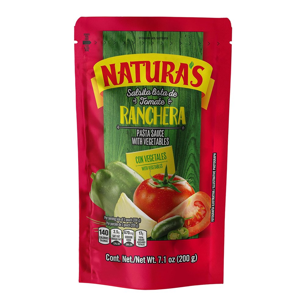 Natura's Salsa Ranchera, 7.1oz. Pouch (Pack of 4)