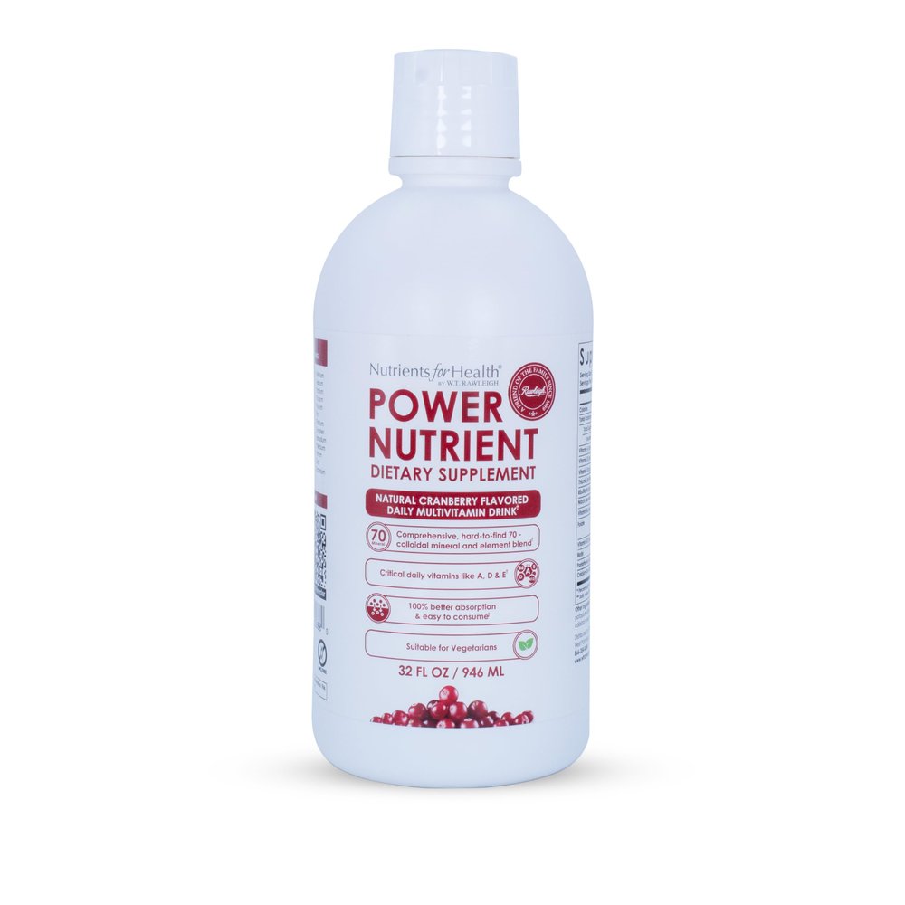 Rawleigh Power Nutrient: Cranberry Flavor, Daily Multivitamin Liquid Supplement for Men, Women with VIT. A - zinc, B 1-6 & 70 Colloidal Trace Minerals, Vegetarian-Friendly GMO & Gluten Free 32 fl oz