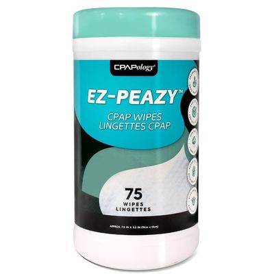 CPAPology EZ-PEAZY CPAP Wipes | 75 Unscented Cotton Wipes Removes Dirt and Debris | Gentle on CPAP Mask and Equipment | Aloe Enhanced (75 Wipes (Pack of 1))
