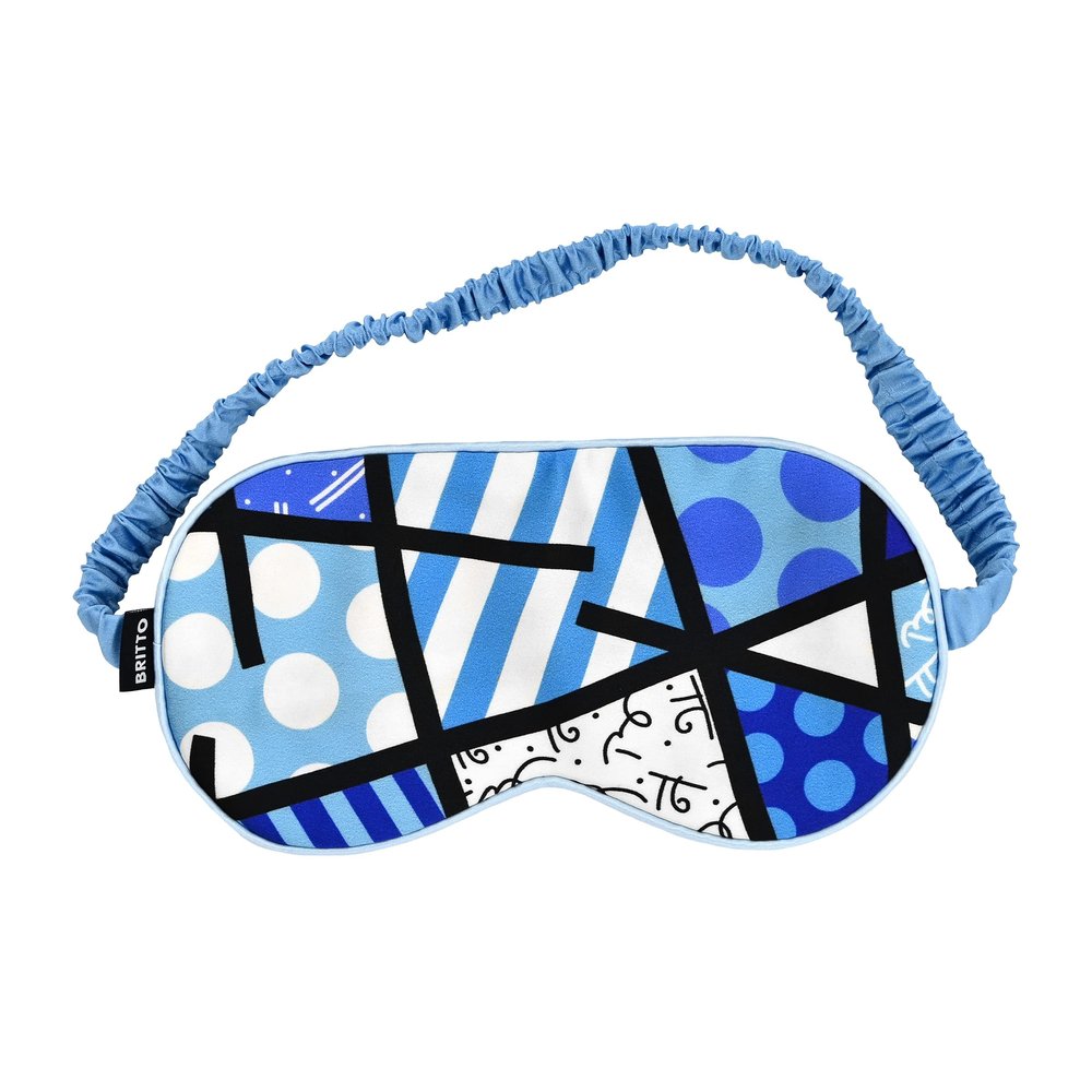 BRITTO Romero 100% Silk Sleep Eye Mask - Blue Landscape