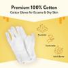 ECZEMA HONEY Premium 100% Cotton Gloves - Washable & Reusable Overnight Dry Hands Treatment - White Cotton Gloves for Eczema (24 Pairs) view 2