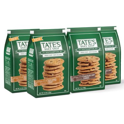 Tate's Bake Shop Cookies Variety Pack, Salted Caramel Chocolate Chip & Chocolate Chip Cookies, 4 Bags