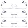 V.W.E. 3 Pairs Men Metal Fully Rimless Rectangular Reading Glasses - 140mm Width Modern Classy Clear Lens Reader (3 Silver, 3.00, diopters) view 2