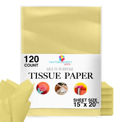 120 Sheets of Ivory/Light Yellow Tissue Paper - 15" x 20" Packing Paper Sheets for Moving - 10lb Wrapping Paper - Newsprint Paper for Packing, Moving Supplies & Protecting Items Crown Display