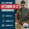 Organic Vitamin B12 - 5000 mcg, 3 BioActive Forms B12: Methyl B12, Adenosyl B12 & Hydroxy B12 - Plus L-Methylfolate Cofactor | Sublingual Form, Cherry Flavor, Vegan, Non-GMO (120 Servings - 2 Pack) view 2