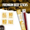 Teriyaki Beef Sticks, 15g Protein Per Beef Stick, Tender & Juicy Extra Large Meat Stick, USA Made High Protein Meat Sticks, Carnivore Snacks (12 Pack) view 4