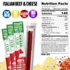 Italian Beef & Cheese Sticks, 12g Protein Per Beef Stick, Tender & Juicy Meat Stick with Real Pepper Jack Cheese, USA Made High Protein Meat Sticks, Carnivore Snacks (12 Pack) view 2