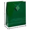 12" x 14 1/2" Extra Large Green Paper Gift Bags with Tags, 12 Piece view 2