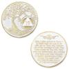 1 to 50 Year Twisted Tree of Life Sobriety Coin - Gold Plated AA Chips & Medallions - 19 Year Sobriety Coin - White view 3
