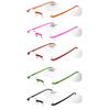 Calabria 715 Flexies Rimless Reading Glasses +4.50 Celery/Ebony/Fuchsia/Red/Tangerine (5Pack) Men Women Readers Bending Slim view 1