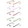 Calabria 715 Flexies Rimless Reading Glasses +4.50 Celery/Ebony/Fuchsia/Red/Tangerine (5Pack) Men Women Readers Bending Slim view 2
