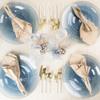 EcoQuality 9" inch Round Hammered Translucent Blue Plastic Plates with Gold Rim - China Like Party Plates, Heavy Duty Large Disposable Dinner Charger Salad Plate Weddings, Serveware (60 PACK) view 3