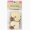 12 Natural Wood Heart Ornaments for Tiny Christmas Tree view 1