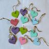 12 Natural Wood Heart Ornaments for Tiny Christmas Tree view 2