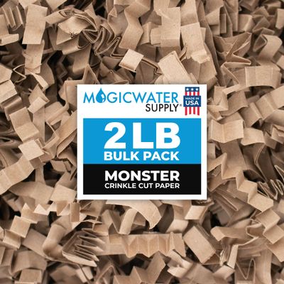 MagicWater Supply - 2 LB - Kraft - Monster Jumbo Crinkle Cut Paper Shred Filler great for Gift Wrapping, Basket Filling, Birthdays, Weddings, Anniversaries