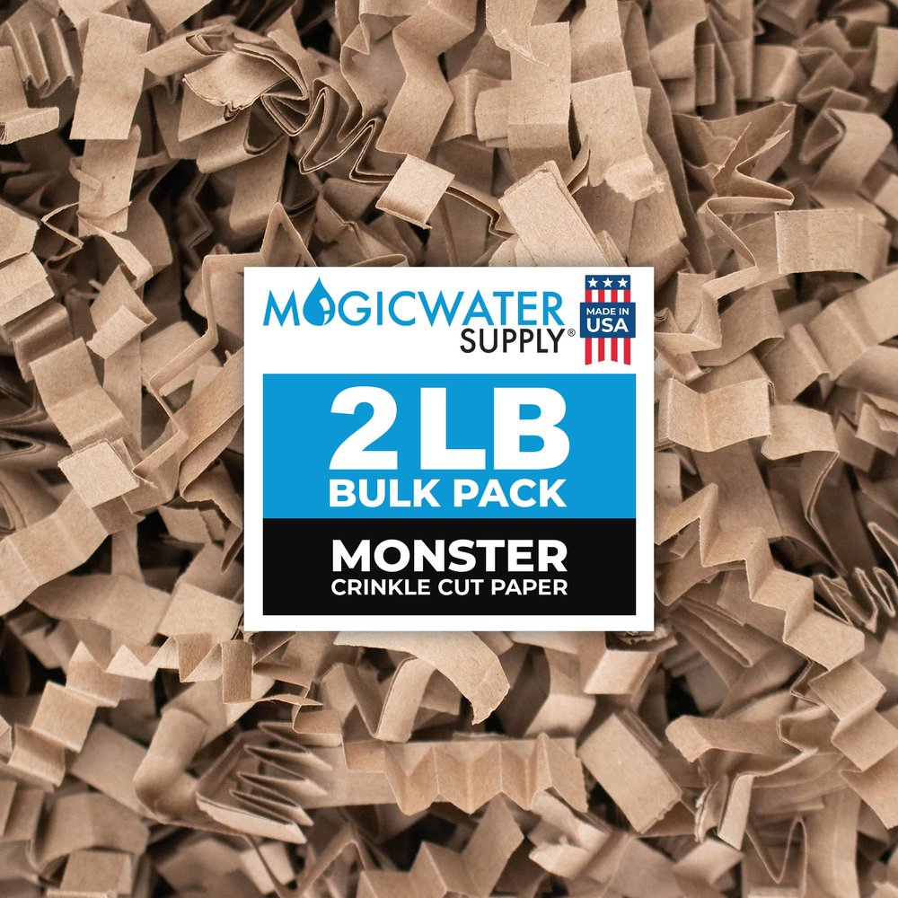 MagicWater Supply - 2 LB - Kraft - Monster Jumbo Crinkle Cut Paper Shred Filler great for Gift Wrapping, Basket Filling, Birthdays, Weddings, Anniversaries