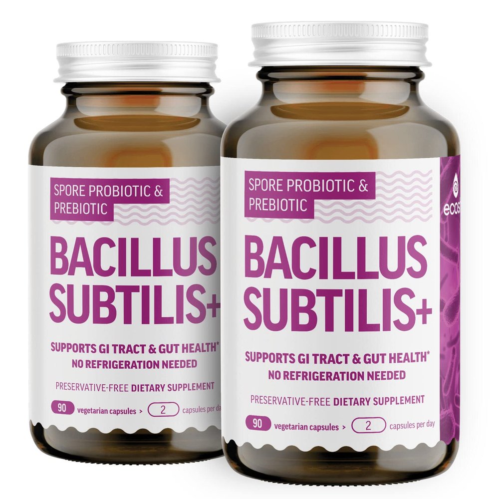 Bacillus Subtilis Spore Based Probiotic High Potency Strain with Prebiotic for Balanced Belly | Daily Gut Health & Microbiome Support for Family | 6 Billion CFU Per Day | 180 Vegetarian Capsules