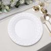 20 pcs 10-Inch WHITE with Basketweave Plastic Round Plates - Disposable Wedding Party Catering Tableware view 2
