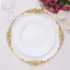 20 pcs 10-Inch WHITE with Basketweave Plastic Round Plates - Disposable Wedding Party Catering Tableware view 3