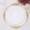 20 pcs 10-Inch WHITE with Basketweave Plastic Round Plates - Disposable Wedding Party Catering Tableware view 4