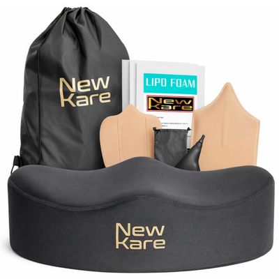 Newkare BBL Pillow After Surgery for Sitting  Brazilian Butt Lift Recovery Kit with Lipo Foam, Abdominal Board, Lumbar Molder & BBL Urinal  Post BBL Sitting Cushion for Chair & Car