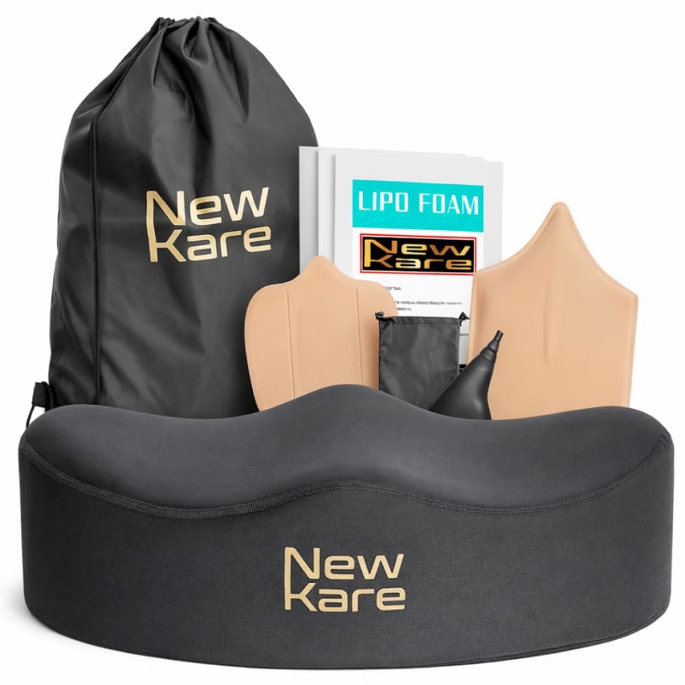 Newkare BBL Pillow After Surgery for Sitting  Brazilian Butt Lift Recovery Kit with Lipo Foam, Abdominal Board, Lumbar Molder & BBL Urinal  Post BBL Sitting Cushion for Chair & Car