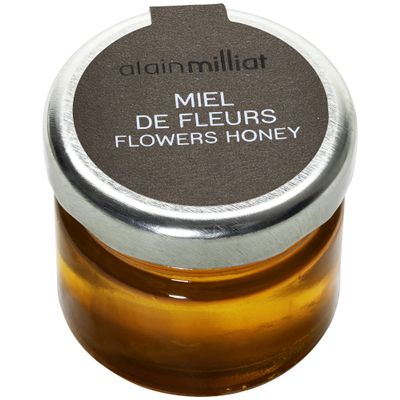 Alain Milliat French Flower Honey, 48 Count of 1 oz Glass Jars, Premium GMO-Free Honey, Smooth & Aromatic, Ideal for Hotels, Restaurants & Catering