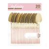 PlasticPro 20 Count Gold and Pink Plastic Soup Spoons Premium Quality Heavy Duty Disposable Elegant Silverware Two Tone Soup Spoons for Party view 1