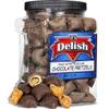 Dark Chocolate Covered Peanut Butter Pretzels by Its Delish, 1.8 LBS Jumbo Container Bulk | Gourmet Chocolate Coated Pretzel Nuggets Filled with PeanutButter Bites | Awesome Candy Snack, Vegan, Kosher view 1