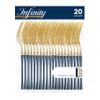 PlasticPro 20 Count Gold and Navy Plastic Dinner Forks Premium Quality Heavy Duty Disposable Elegant Silverware Two Tone Forks for Party view 1