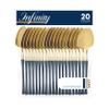 PlasticPro 20 Count Gold and Navy Plastic Soup Spoons Premium Quality Heavy Duty Disposable Elegant Silverware Two Tone Soup Spoons for Party view 1