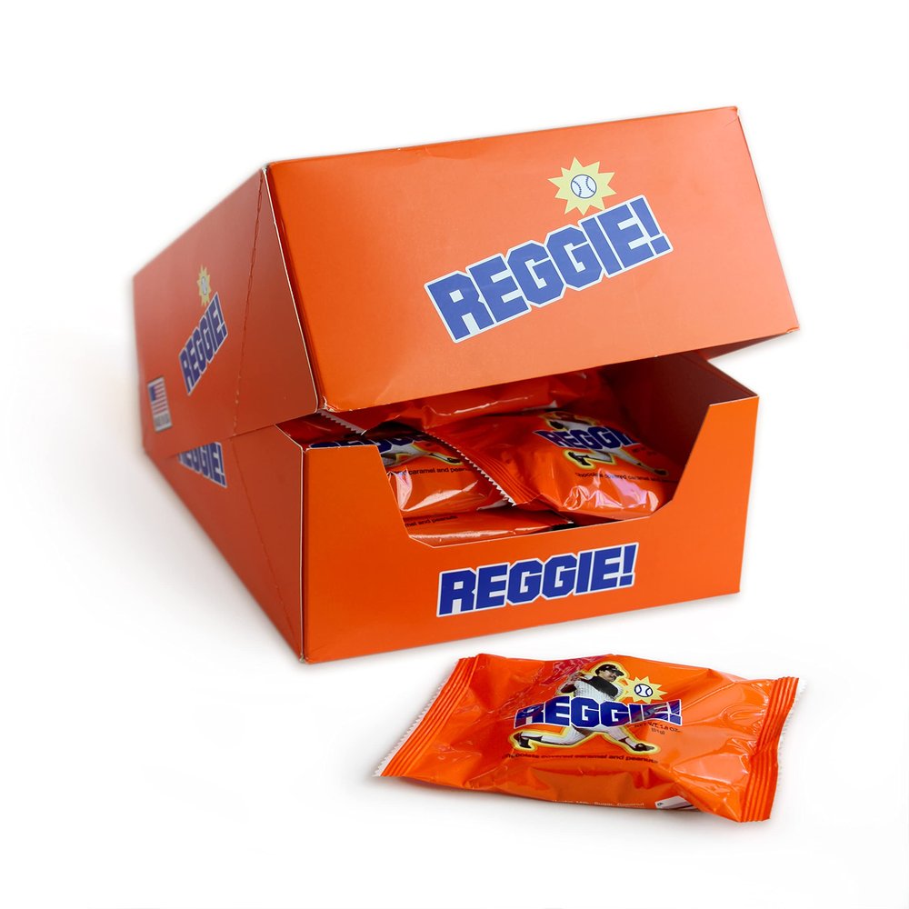Cuban Lunch The REGGIE! Bar - Milk Chocolate Covered Caramel and Peanuts (24-Pack) Reggie Bars 1.8oz Per Made in USA Endorsed by Baseball Legend Jackson