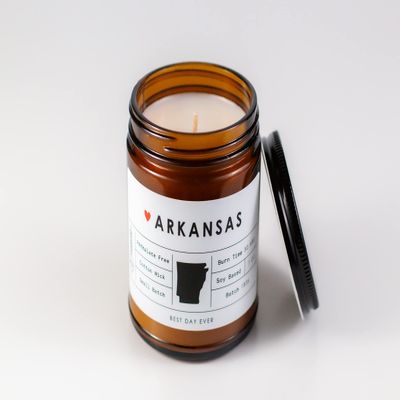 Arkansas State Candle - Rambling Caravan - Soy/Coconut Wax, Cotton Wick, Phthalate Free (7oz) - Pumpkin Caramel Crunch