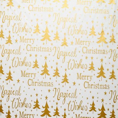 Econo Printed Christmas Tissue Paper, 20 X 30, White/Gold Metallic, Package 240 | Quantity: 240