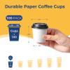 Fit Meal Prep 100 Pack 4 oz Disposable Coffee Cups with Lids, Premium To Go Paper Cups, Leak Proof Hot Coffee Cups with Lids for Travel, Office, Hot/Cold Beverages (Black Lids) view 2