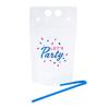 Fun Express Lets Party Collapsible Plastic Drink Pouches with Straws, 25 Piece view 1