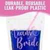 Bachelorette Party Collapsible Plastic Drink Pouches with Straws, 25 Piece view 2