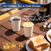 Fit Meal Prep 100 Pack 8 oz Disposable Paper Coffee Cups, Premium White Hot Cups for Hot/Cold Beverage, Durable Thickened Paper Cup Bulk for Party, Daily Use, Office, Home, Bistros view 4