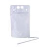Clear Collapsible Plastic Drink Pouches with Straws, 25 Piece view 1