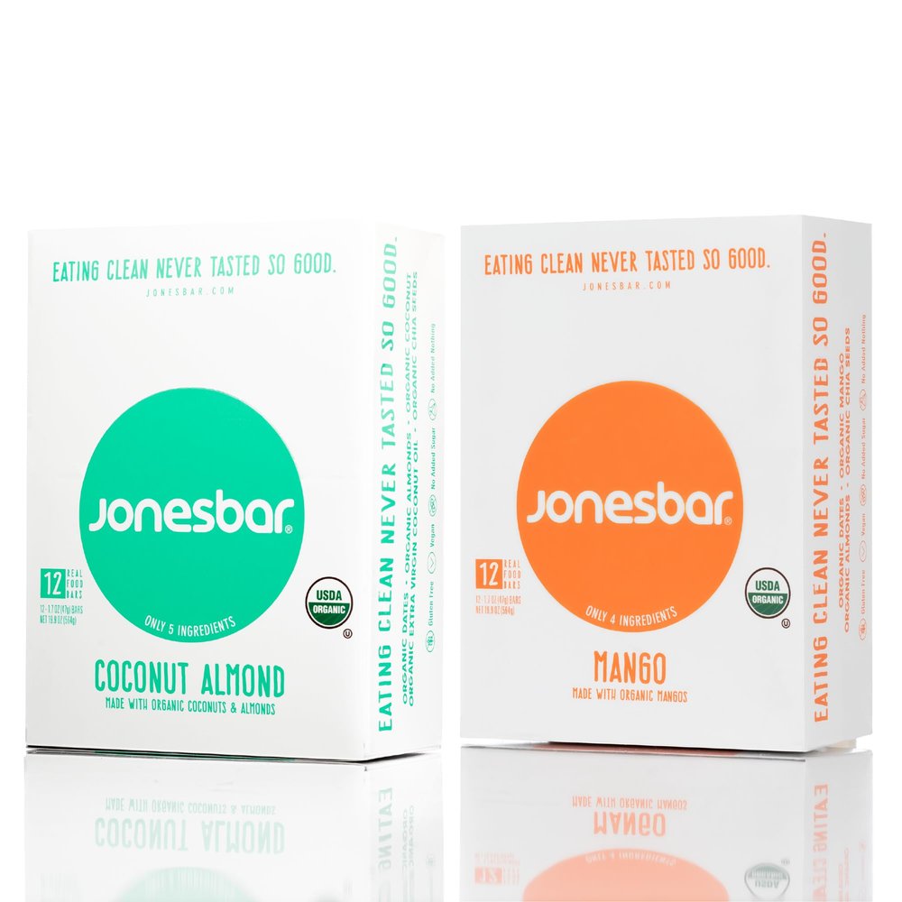 JONESBAR Organic Plant Based Protein Bars | Tropical Pack 24 Bars| Fruit & Nut Bar, Kosher, Gluten Free, Breakfast Bars, School Snacks, Vegan Snack & Healthy Snacks for Adults and Kids (Pack of 24)